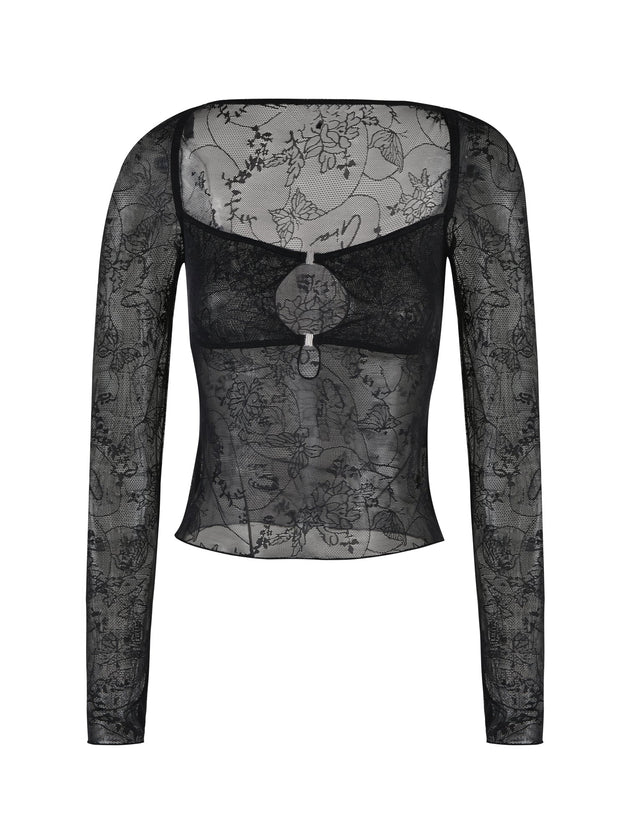 NALLIAH TOP - BLACK : LACE