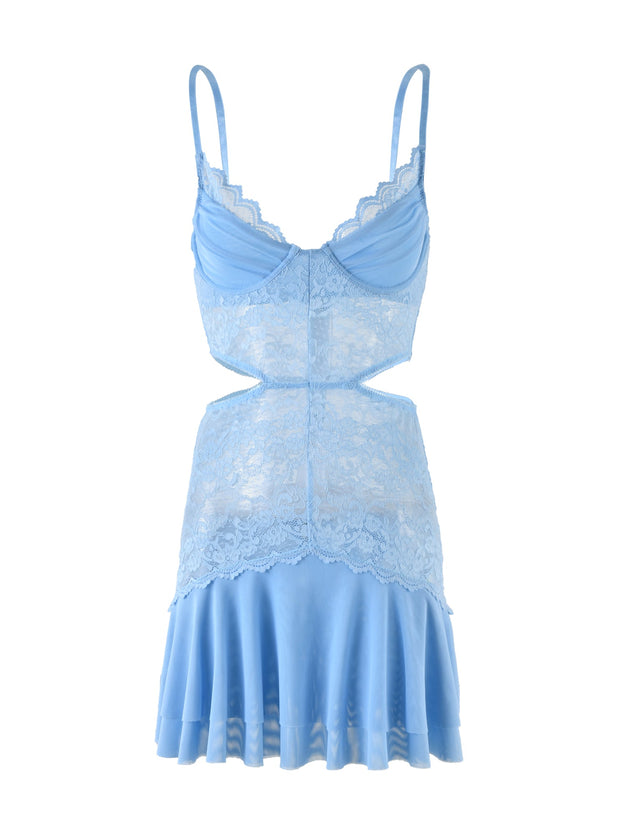 PEYNA DRESS - BLUE : LACE