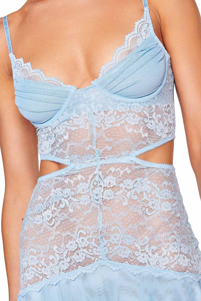 PEYNA DRESS - BLUE : LACE