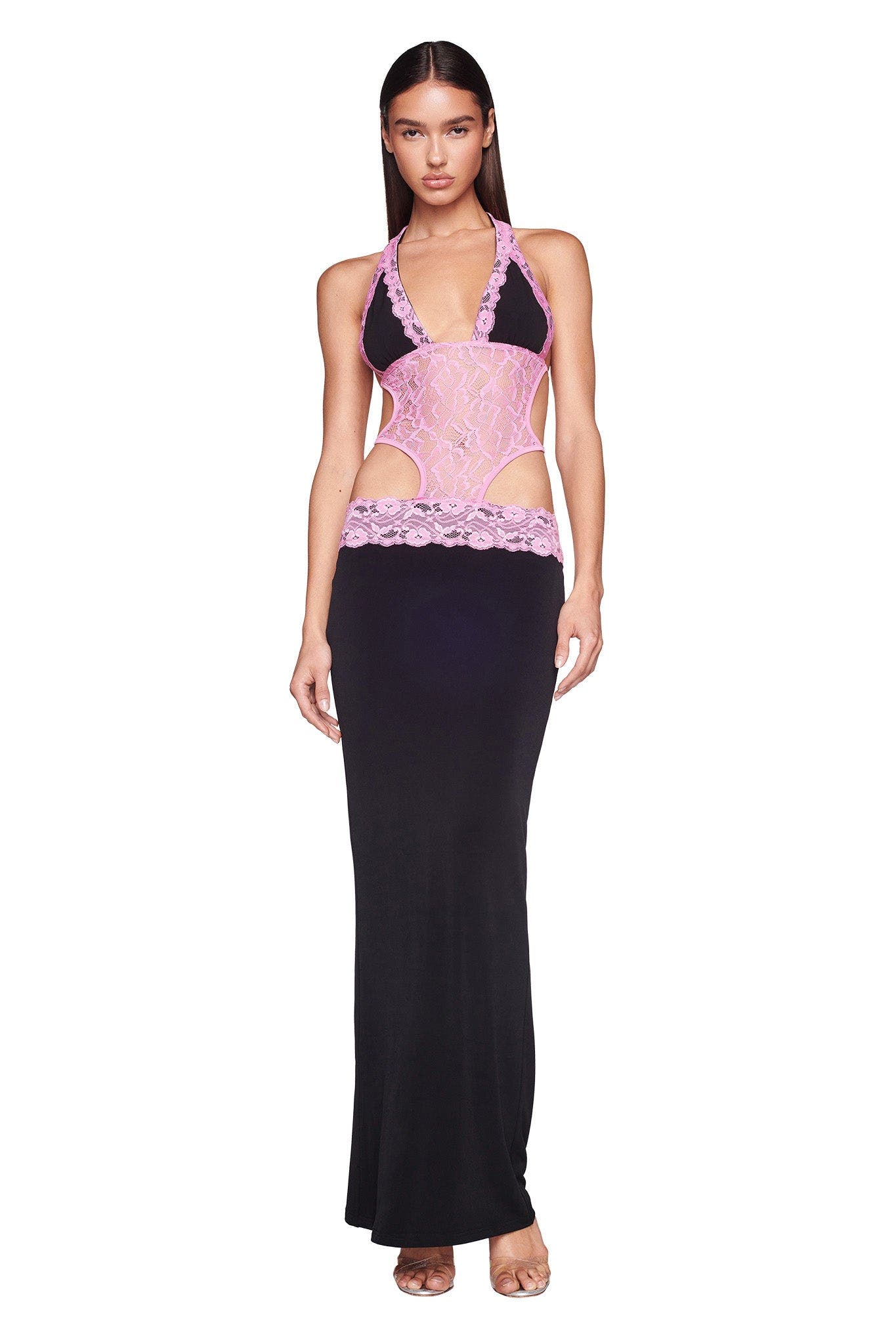 MAVEN MAXI DRESS - BLACK/PINK