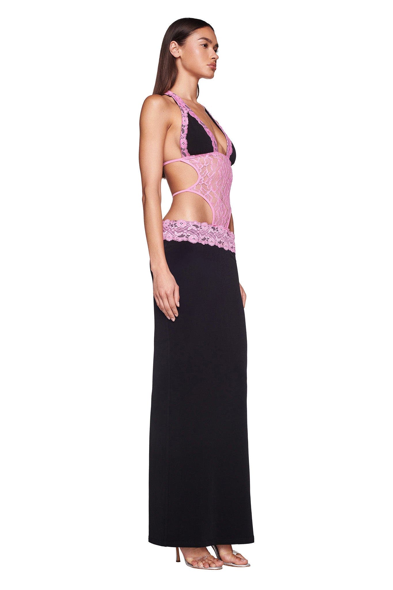 MAVEN MAXI DRESS - BLACK/PINK