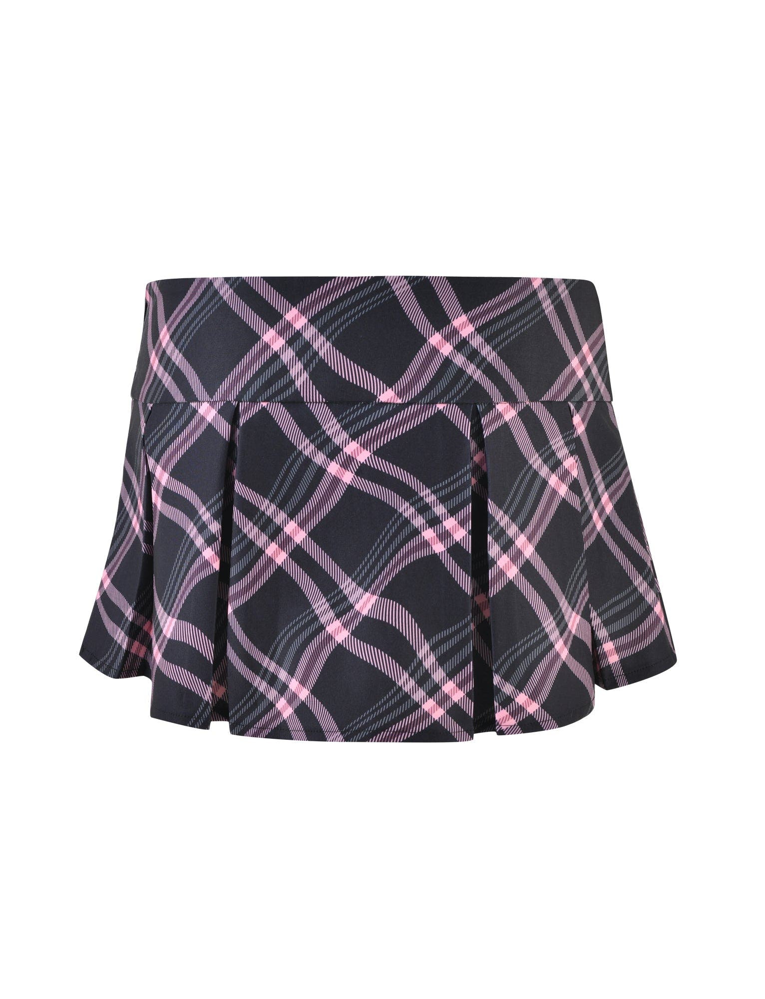 CHARLOTTE SKORT - BLACK : WARPED CHECK