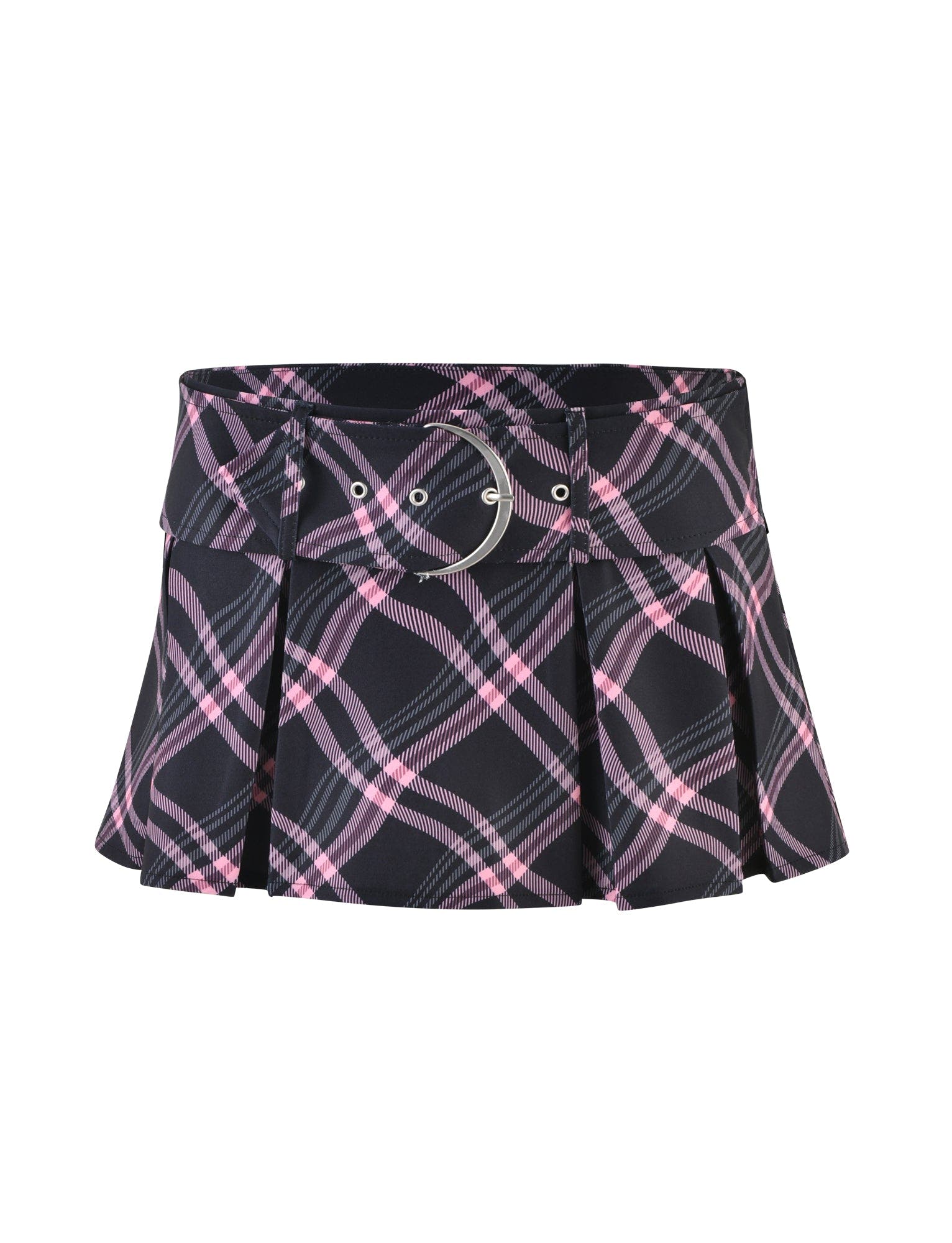 CHARLOTTE SKORT - BLACK : WARPED CHECK