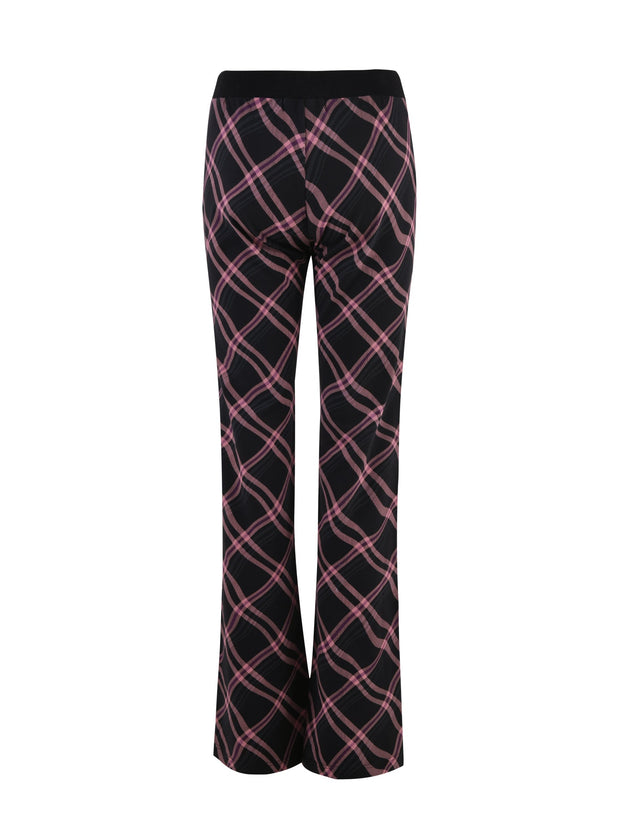 PAMELA PANT - BLACK - WARPED PLAID