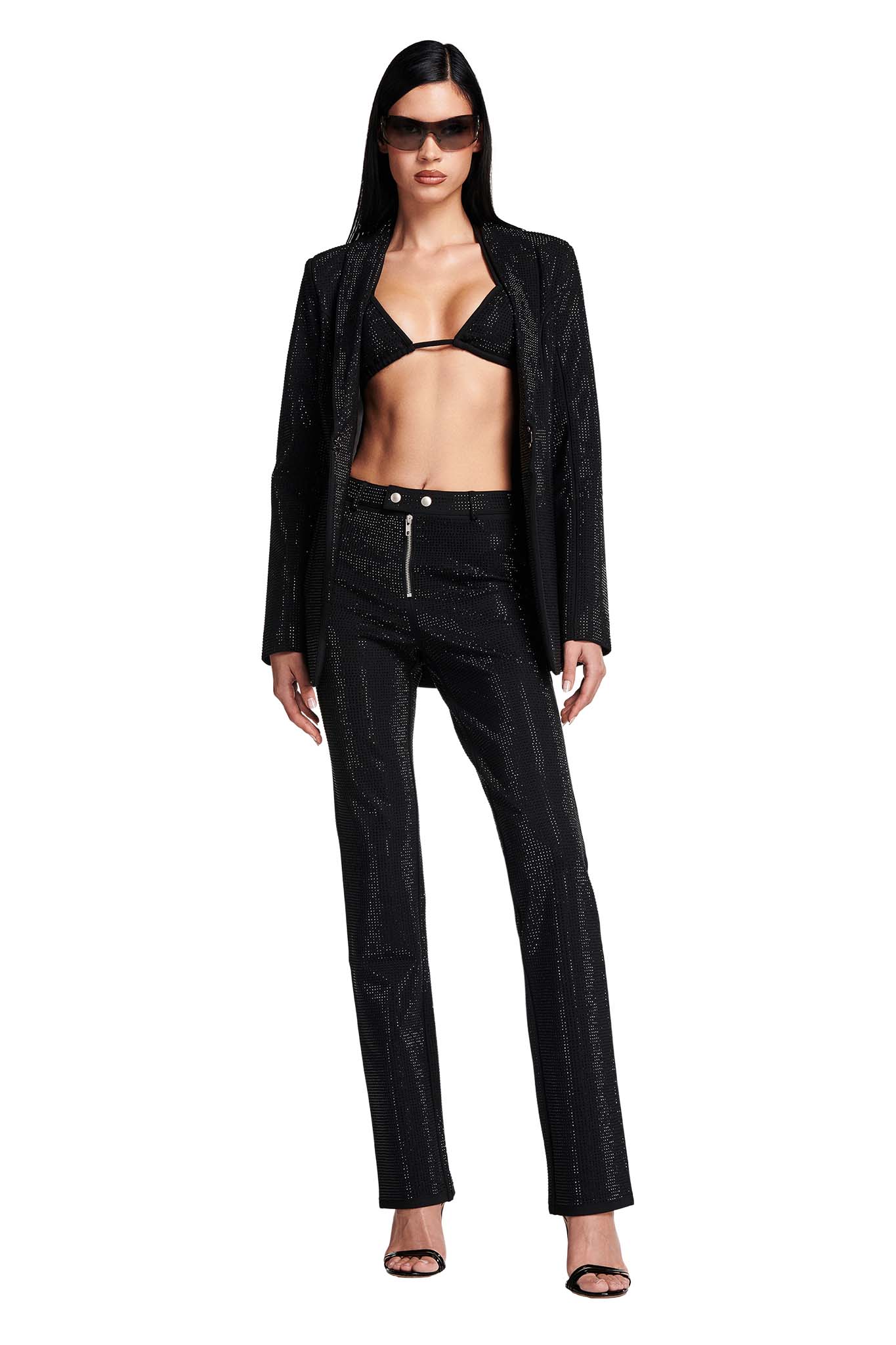 MARIAH BLAZER - BLACK : DIAMANTE