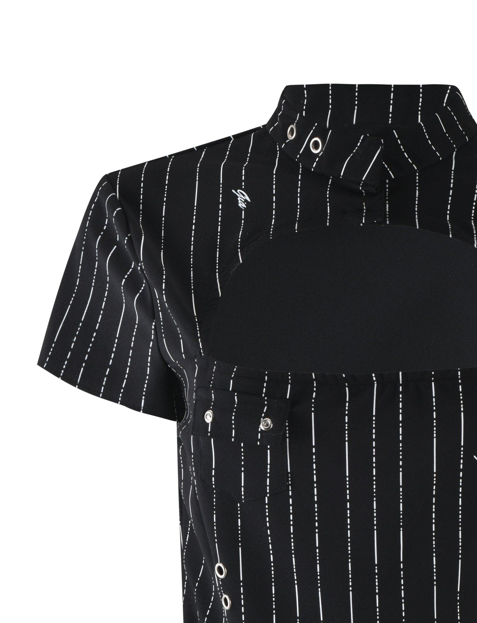 FRAN TOP - BLACK PINSTRIPE