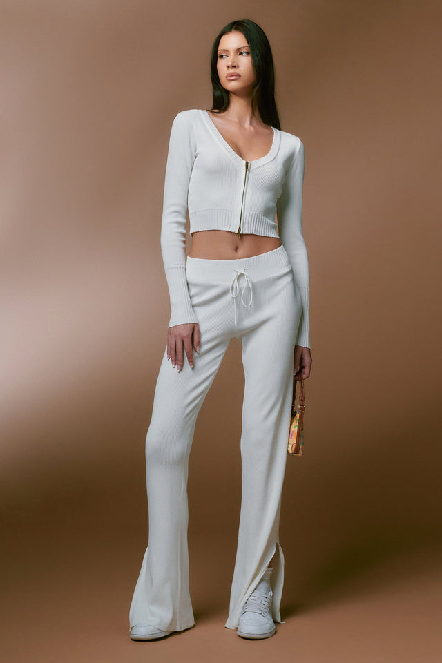 THEA KNIT PANT - WHITE