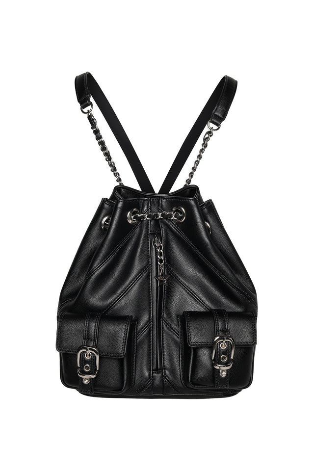 BIANCA MINI CHAIN BACKPACK - BLACK