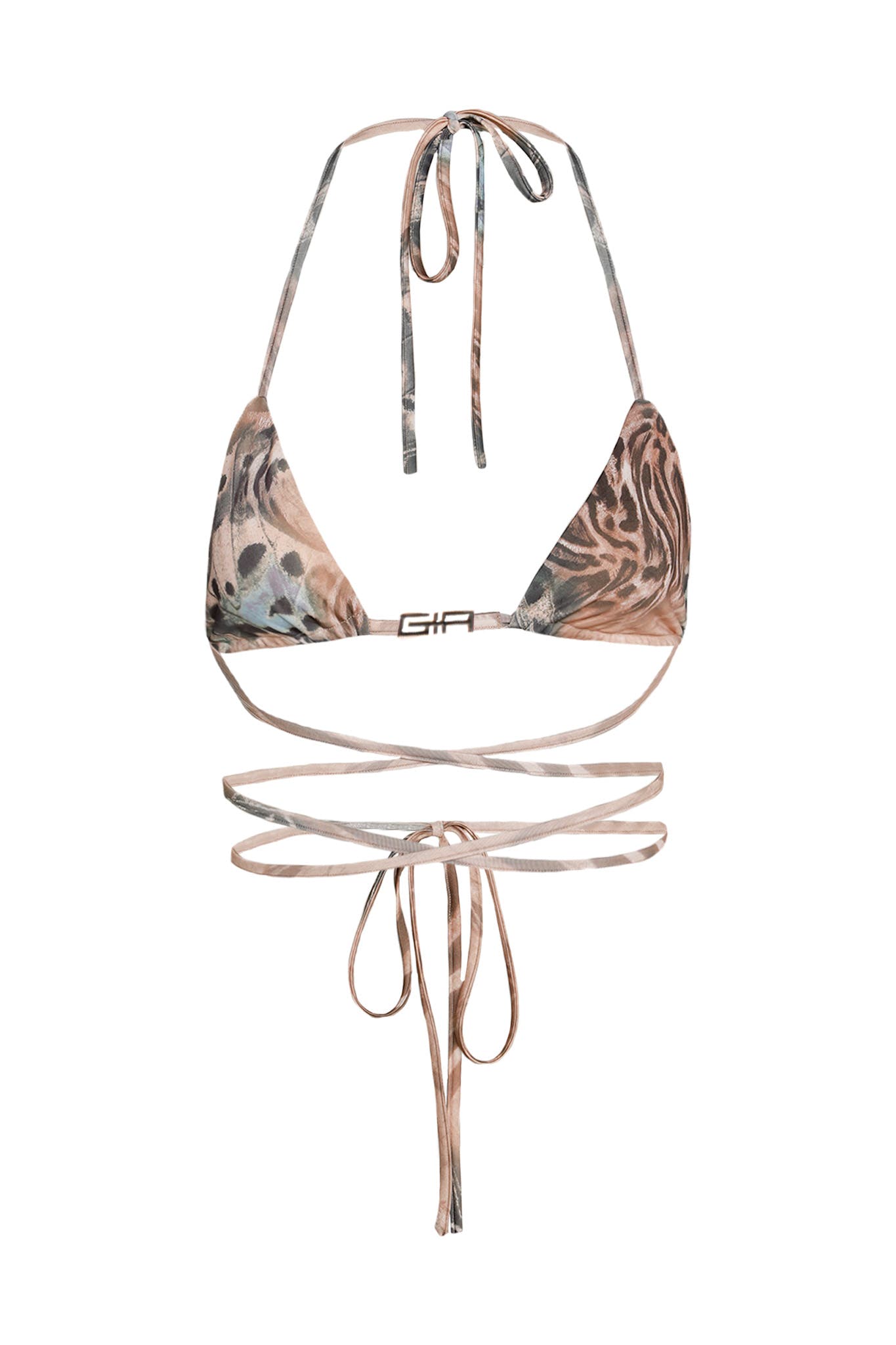 NIKKI BIKINI TOP - TAN BUTTERFLY