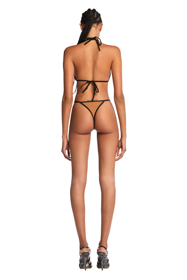 AVA G STRING BIKINI BOTTOM - TAN/BLACK