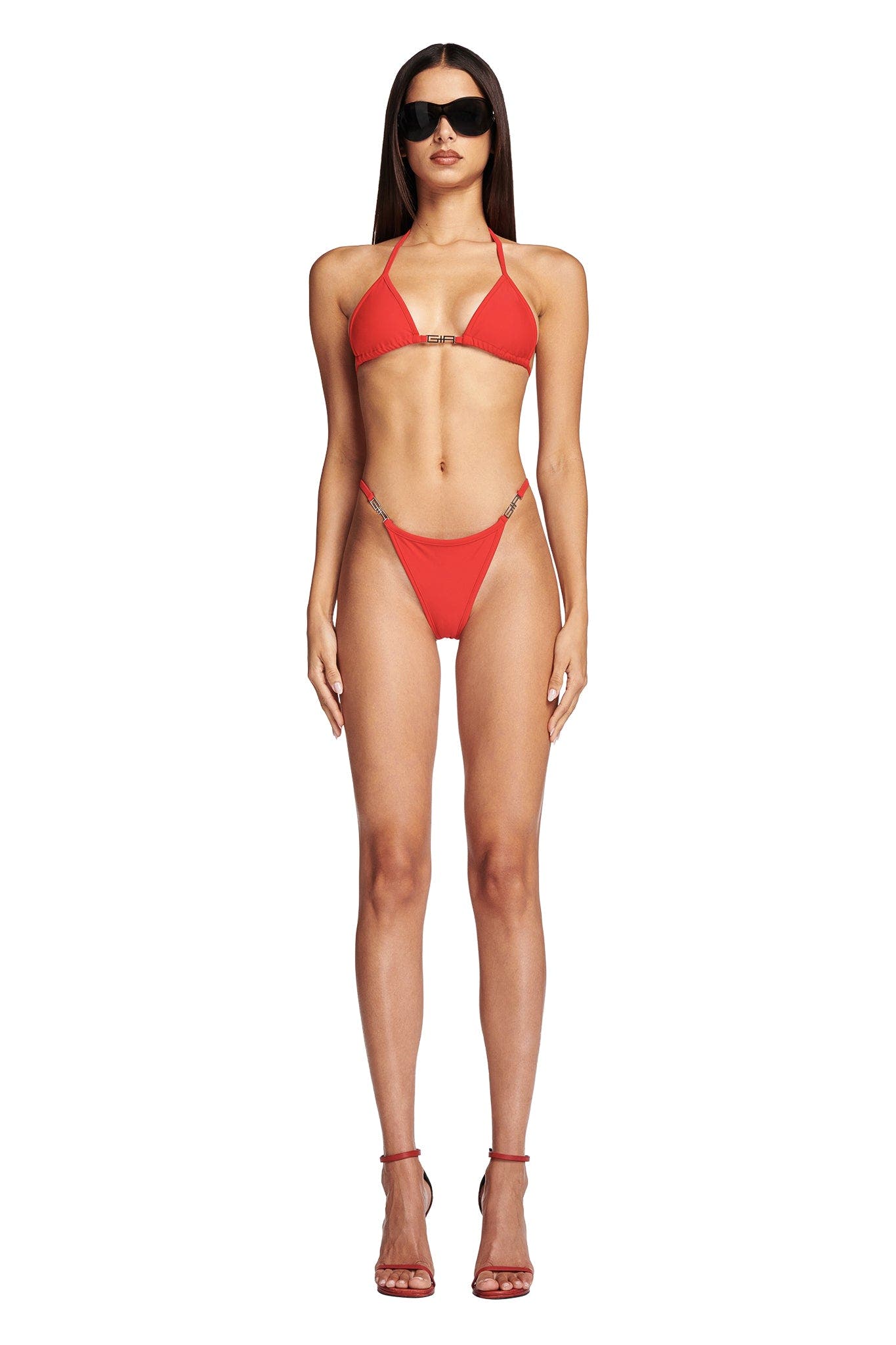 AVA G-STRING BIKINI BOTTOM - SOLID RED