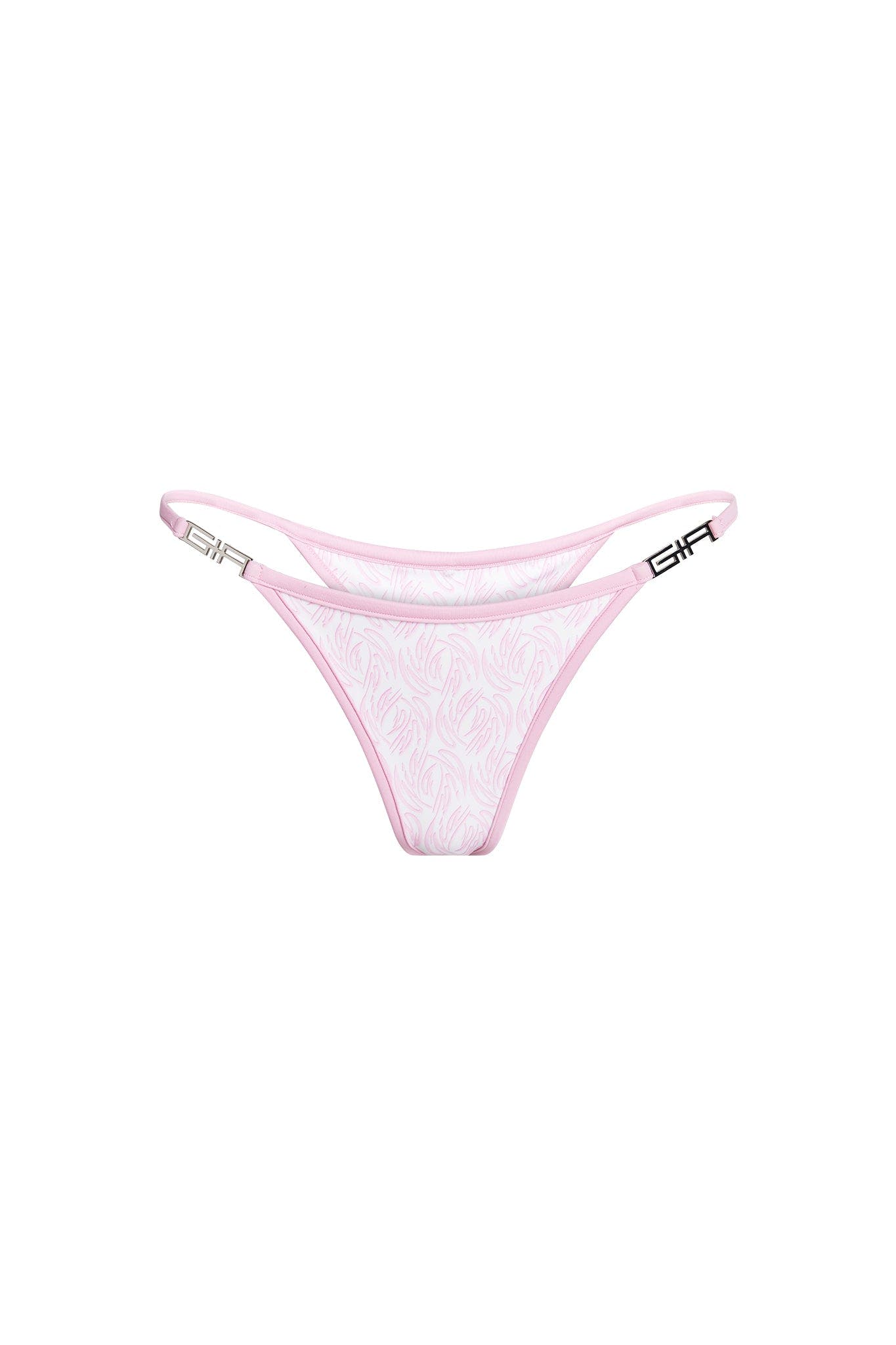 AVA G-STRING BIKINI BOTTOM - PINK : MONOGRAM