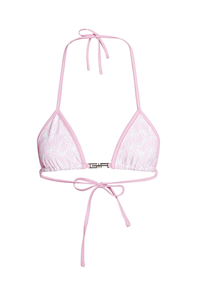 AVA BIKINI TOP - PINK : MONOGRAM