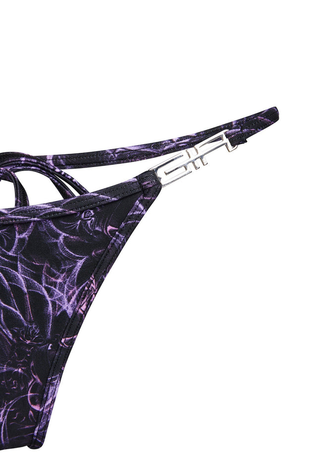 AVA G-STRING BIKINI BOTTOM - BLACK : GRAFFITI