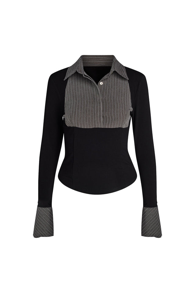 SHARAH TOP - BLACK : GREY