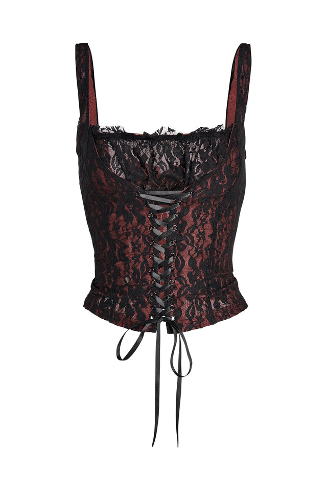 I.AM.GIA Red LACE UP Sweetheart Neck EVITA Blogger BUSTIER CORSET