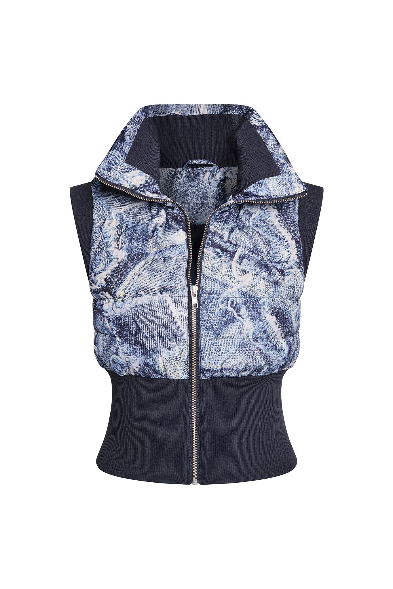 TANZA VEST - BLUE : DENIM PRINT