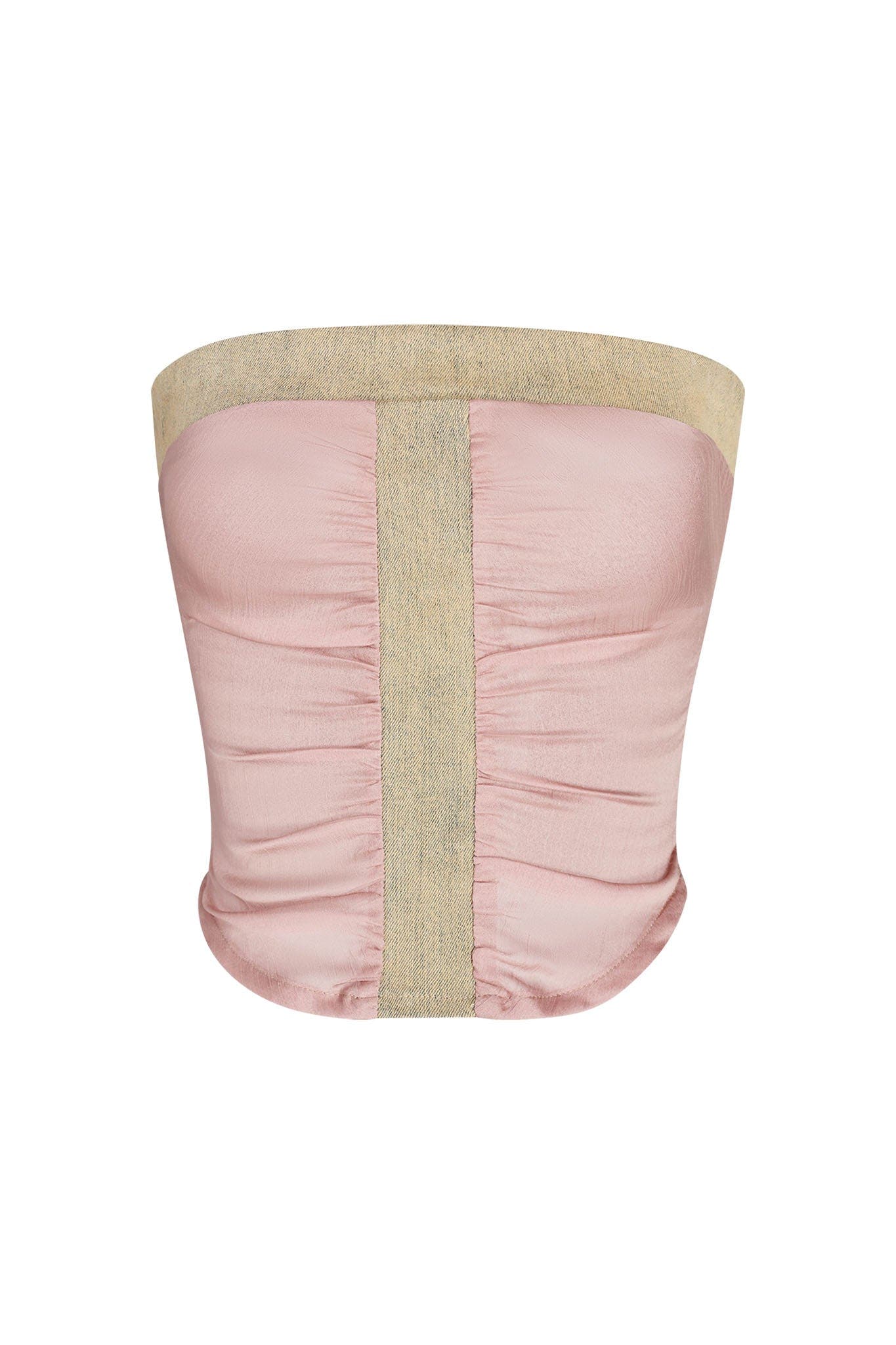 RUSCHI TOP - PINK / DENIM