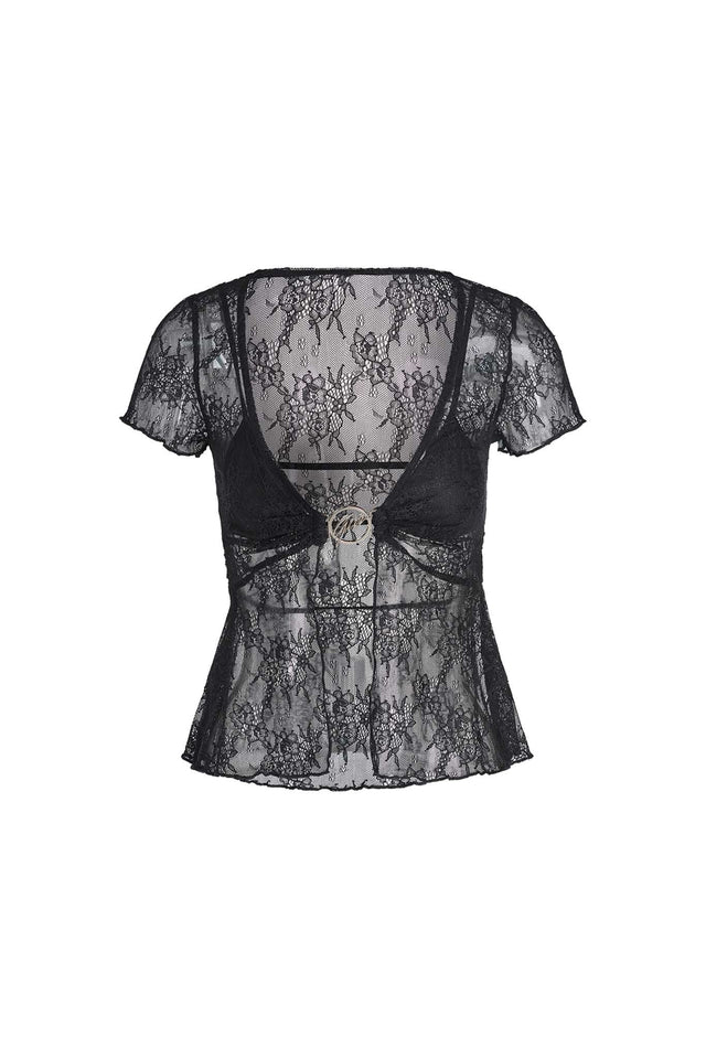 JACQUEY TWO PIECE TOP - BLACK : LACE