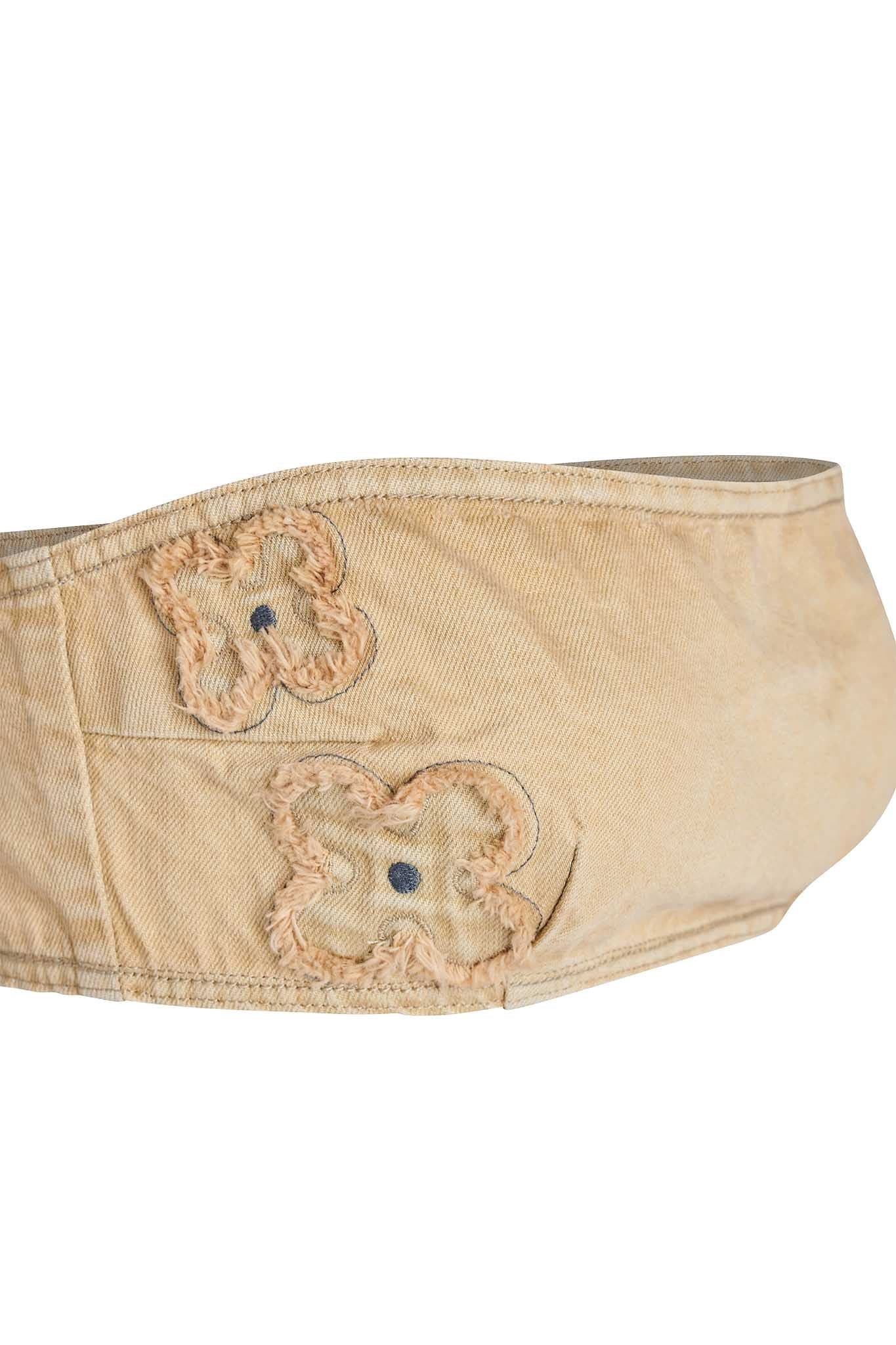 FAUNA BANDEAU - BEIGE : TAN DENIM