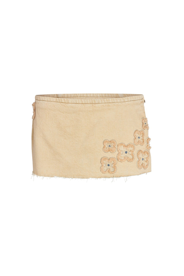 FAUNA MINI SKORT - BEIGE : TAN DENIM