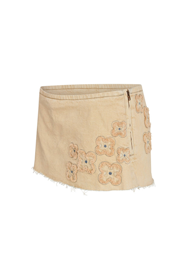 FAUNA MINI SKORT - BEIGE : TAN DENIM