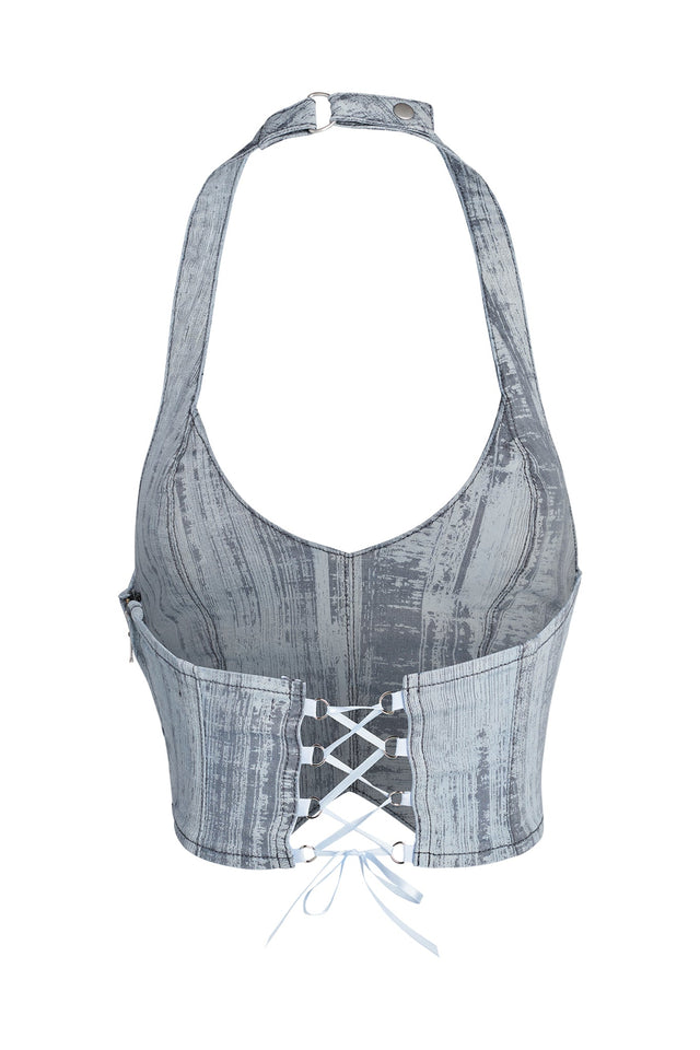 MAYBEL VEST - BLUE : PINSTRIPE DENIM