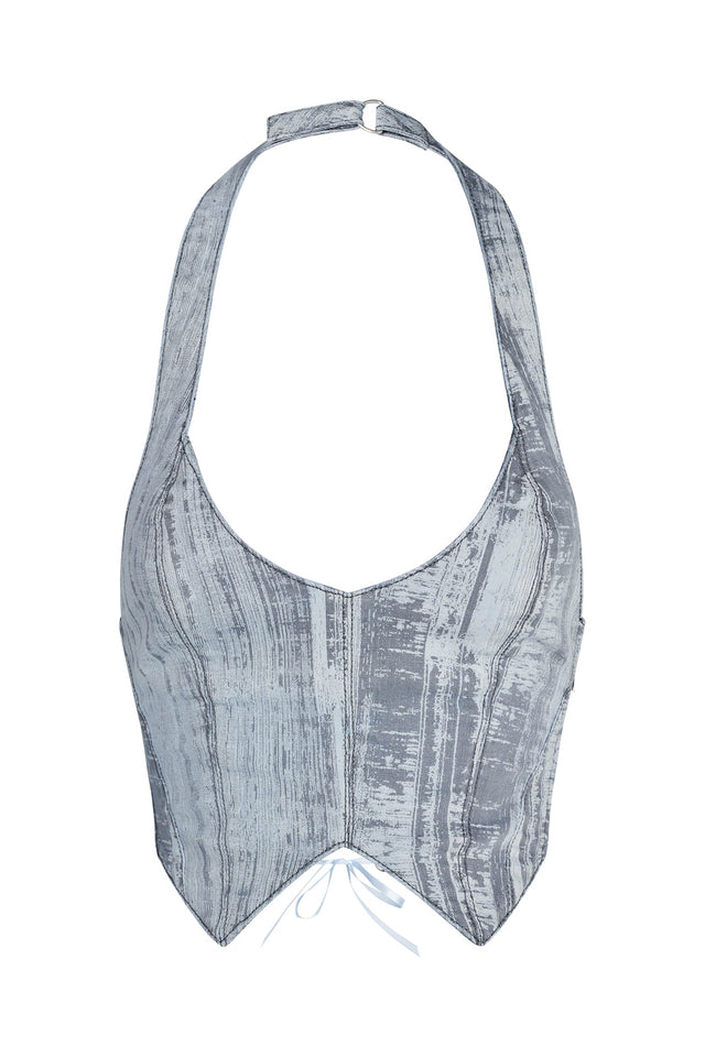 MAYBEL VEST - BLUE : PINSTRIPE DENIM