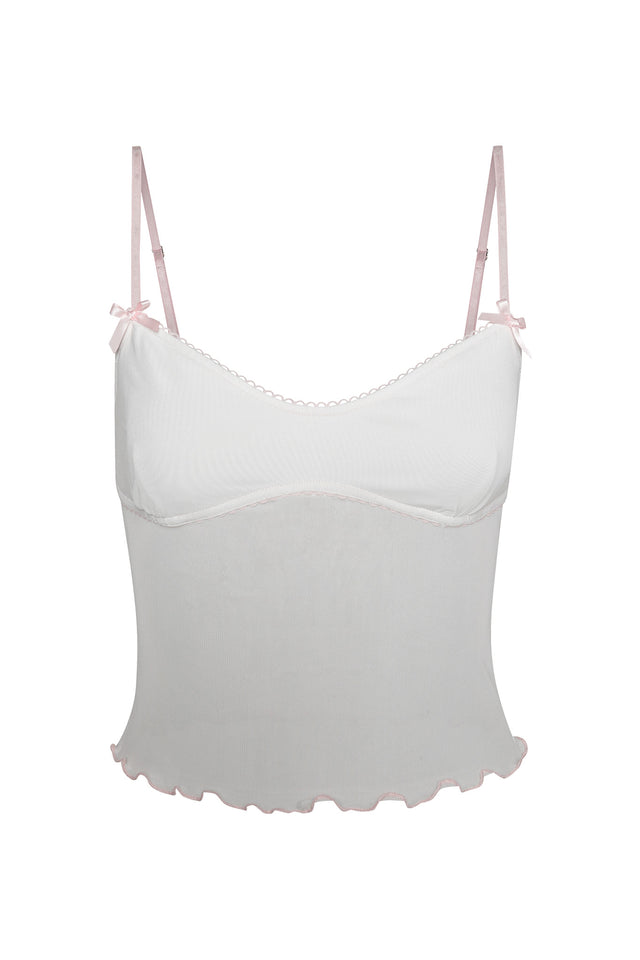 CHERIE TOP - WHITE/PINK