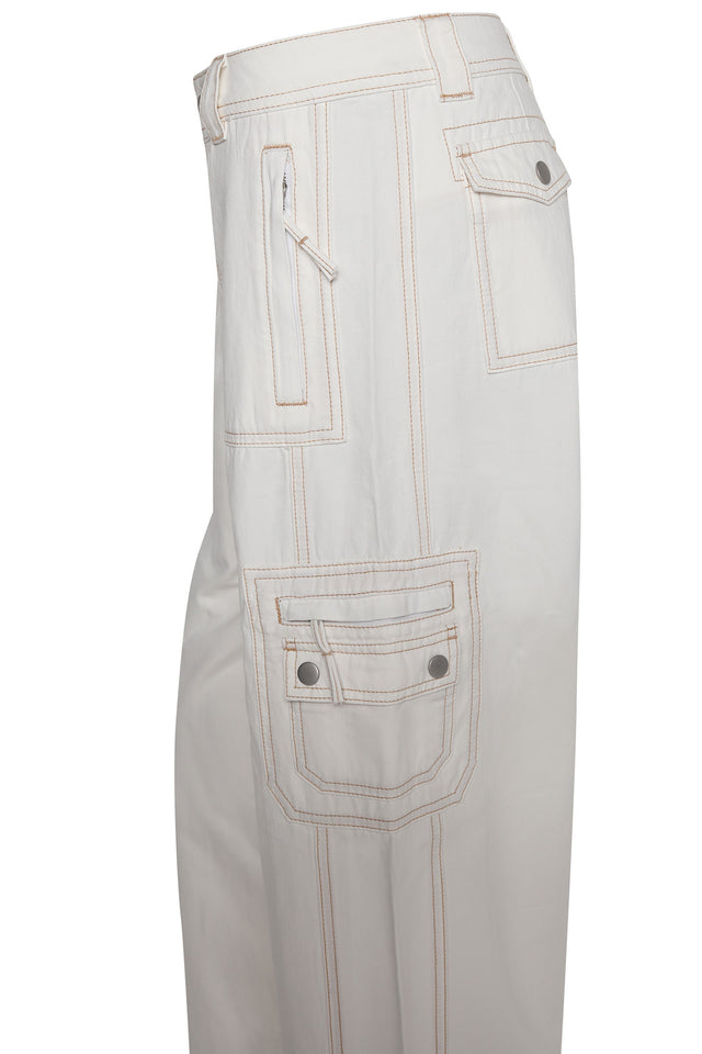 HARLIN PANT - WHITE/TAN