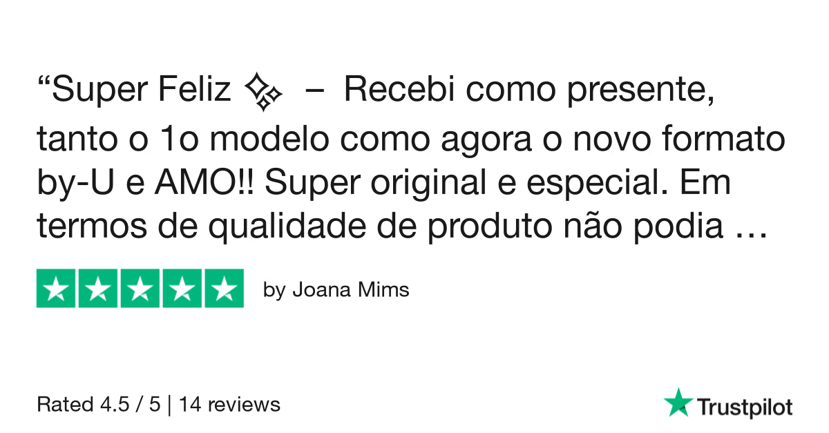 Recebi como presente, tanto o 1o modelo como agora o novo formato by-U e AMO!! Super original e especial. Em termos de qualidade de produto não podia ser melhor! 5*