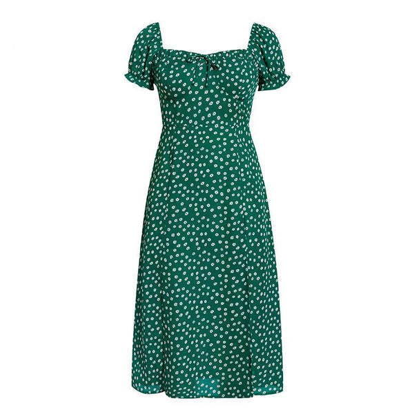 Vintage Party Dress Square Collar Ruffle Dress – Hplify