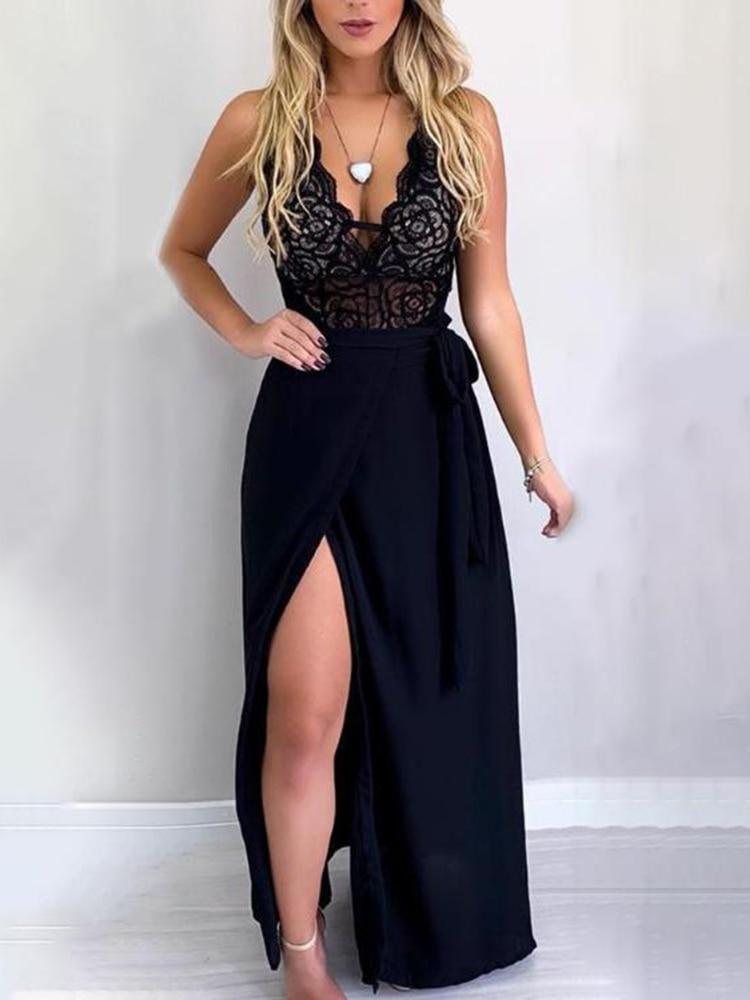 black secy dress