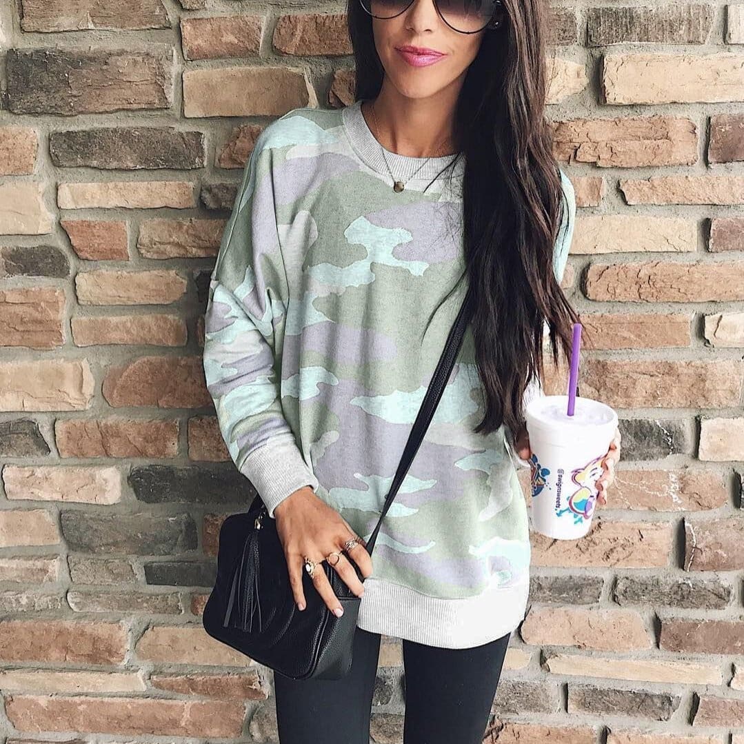 ladies camouflage sweatshirt