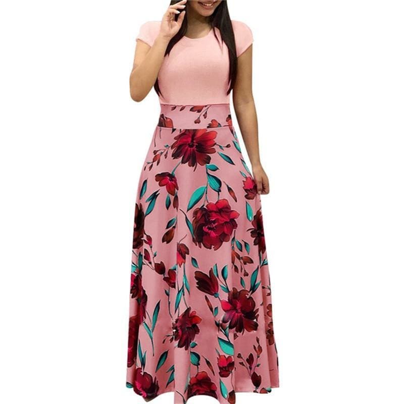 Floral Print Summer Boho Dress Party Dress Long Maxi Dresses Vestidos ...