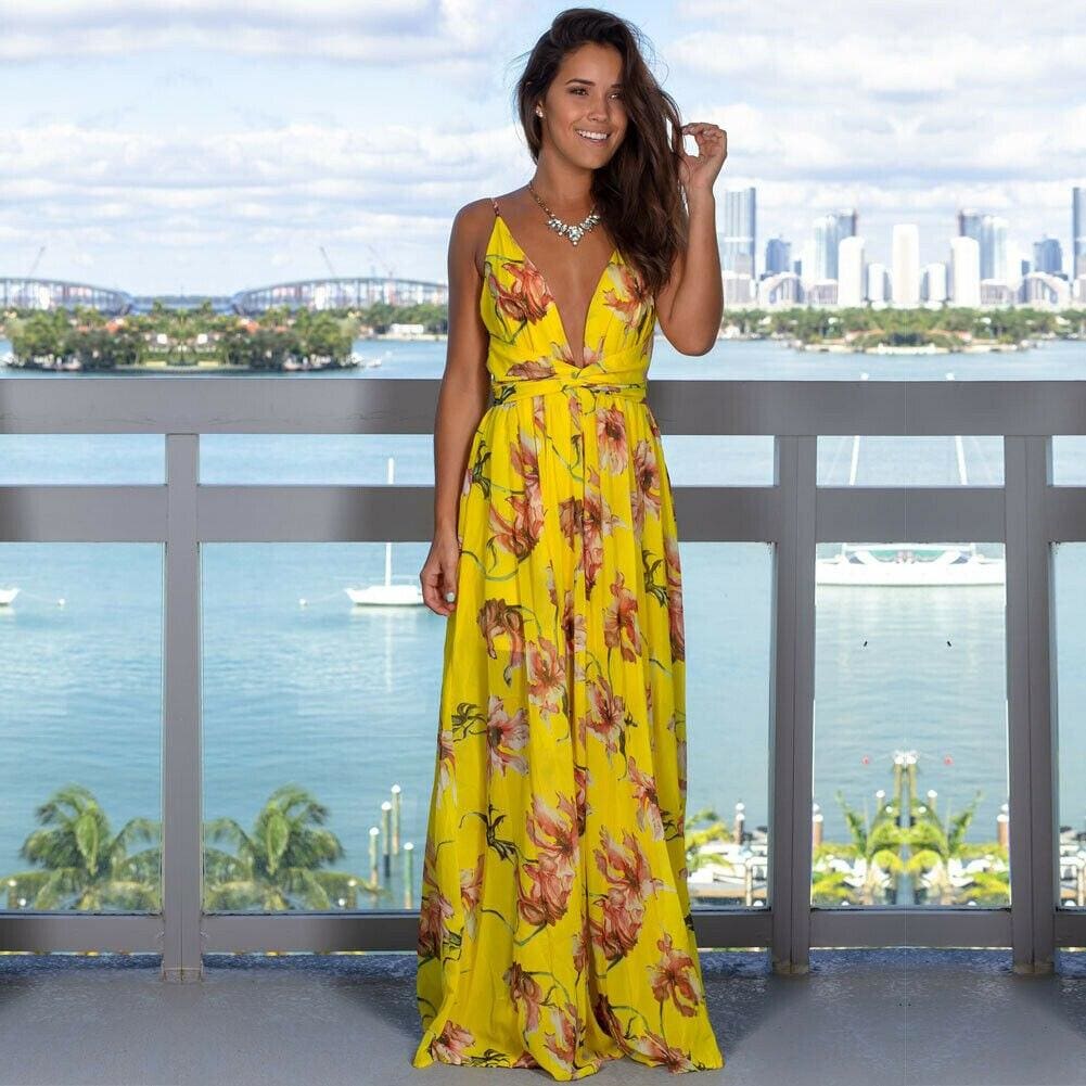 ladies floral maxi dress