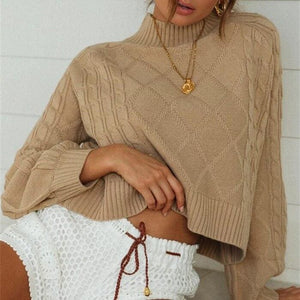 Ongekend Winter Fashion Women Loose Knitted Sweater Elegant Long Sleeve ZP-54