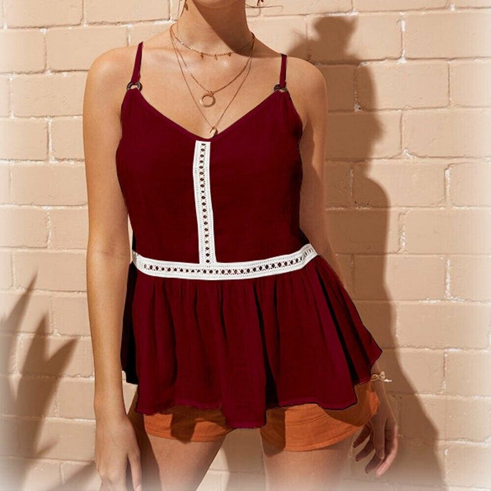 red strappy vest top