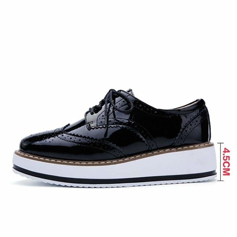 women's platform oxford lace up shoes