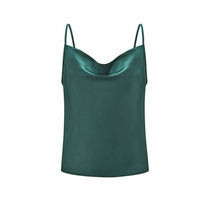Women Silk Satin Lace Strap Top Shirt Lady Sleeveless Vest Tank Summer ...