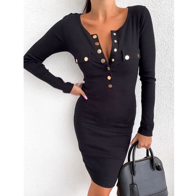 long sleeve black jumper dress