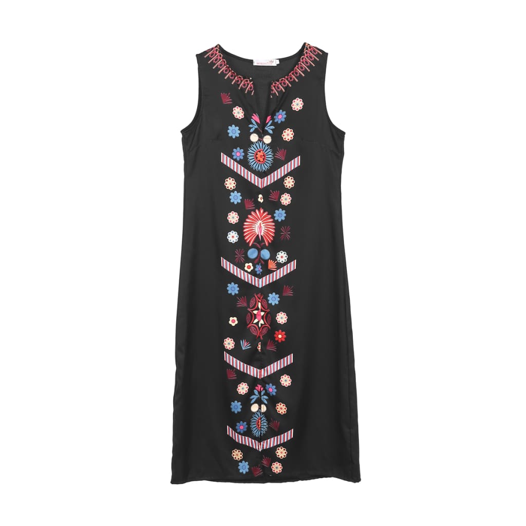 New Women Boho Floral Sleeveless Slit Fashion Ladies Long Holiday Casual Summer Print Beach Dress Sundress Hot