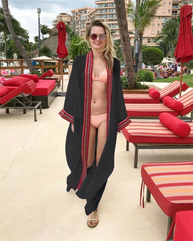 Womens Bikini Cover Up Swimwear Beach Maxi Wrap Skirt Sarong Kimono Kaftan Summer Dress