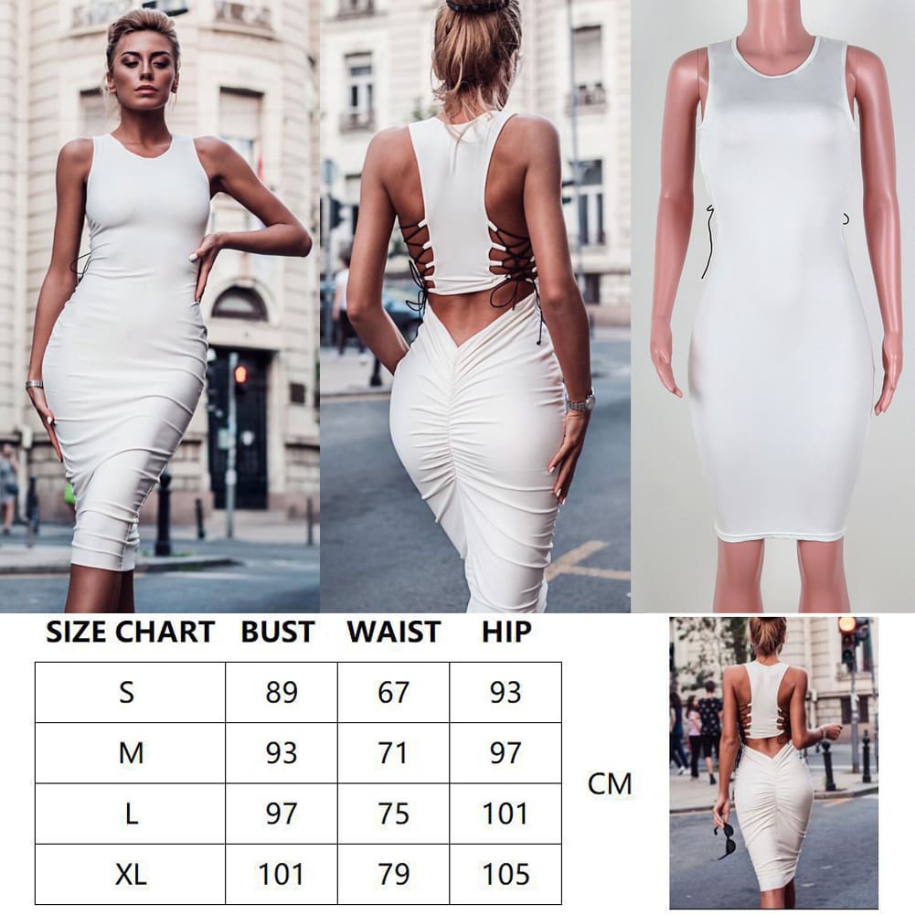 Bodycon Dress Women Sexy Bandage Side Hollow Out Package Hip Gown Dress Ladies Club Party Slim Short Mini Dress