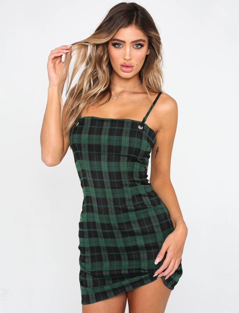 Women Elegant dress Plaid Spaghetti Strap female summer dress women dress summer style women clothing plus size