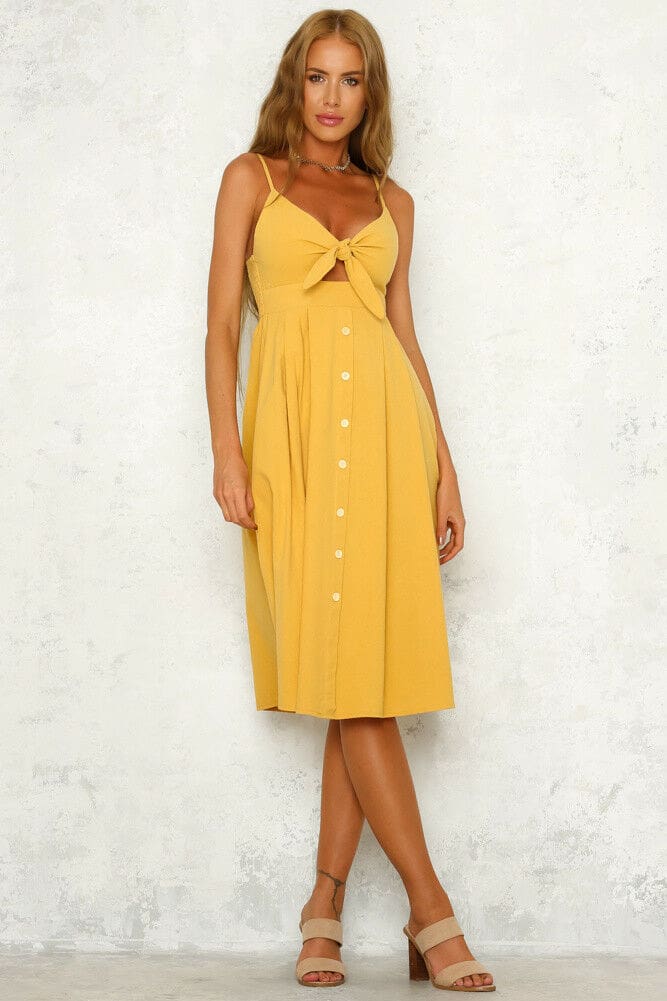 Womens Boho Beach Summer Robe Femme Single Breasted Elegant Dress Holiday Vacation Sundress Ladies Casual Yellow Dresses