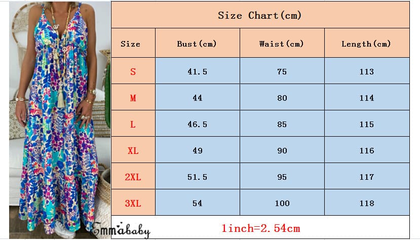 New Women Summer Beach Strappy V-neck Dress Fashion Ladies Boho Floral Sundress Holiday Beach Sundress Clothes