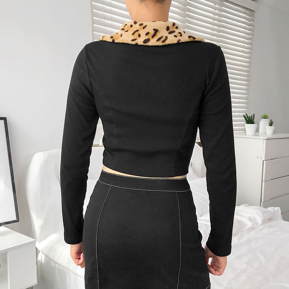 Womens Summer Leopard Collar Jacket Cardigan Tops Ladies Holiday Sexy Loose Blouse Shirt Streetwear