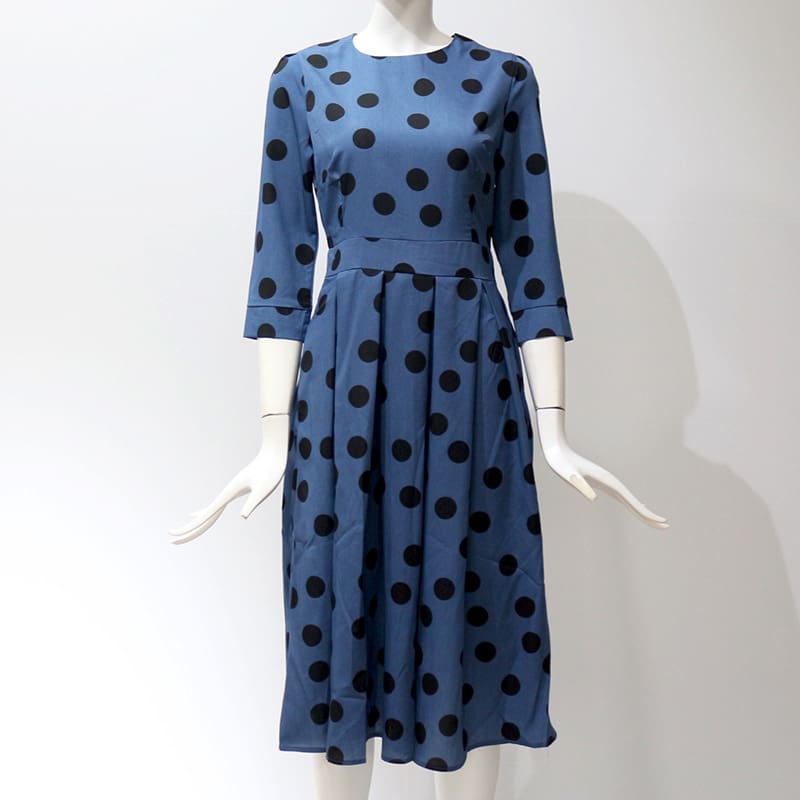 Vintage Women Polka Point Slim Dress Elegant Half Sleeve A-line Dress For OL Casual Women Spring Summer Holiday Party vestidos