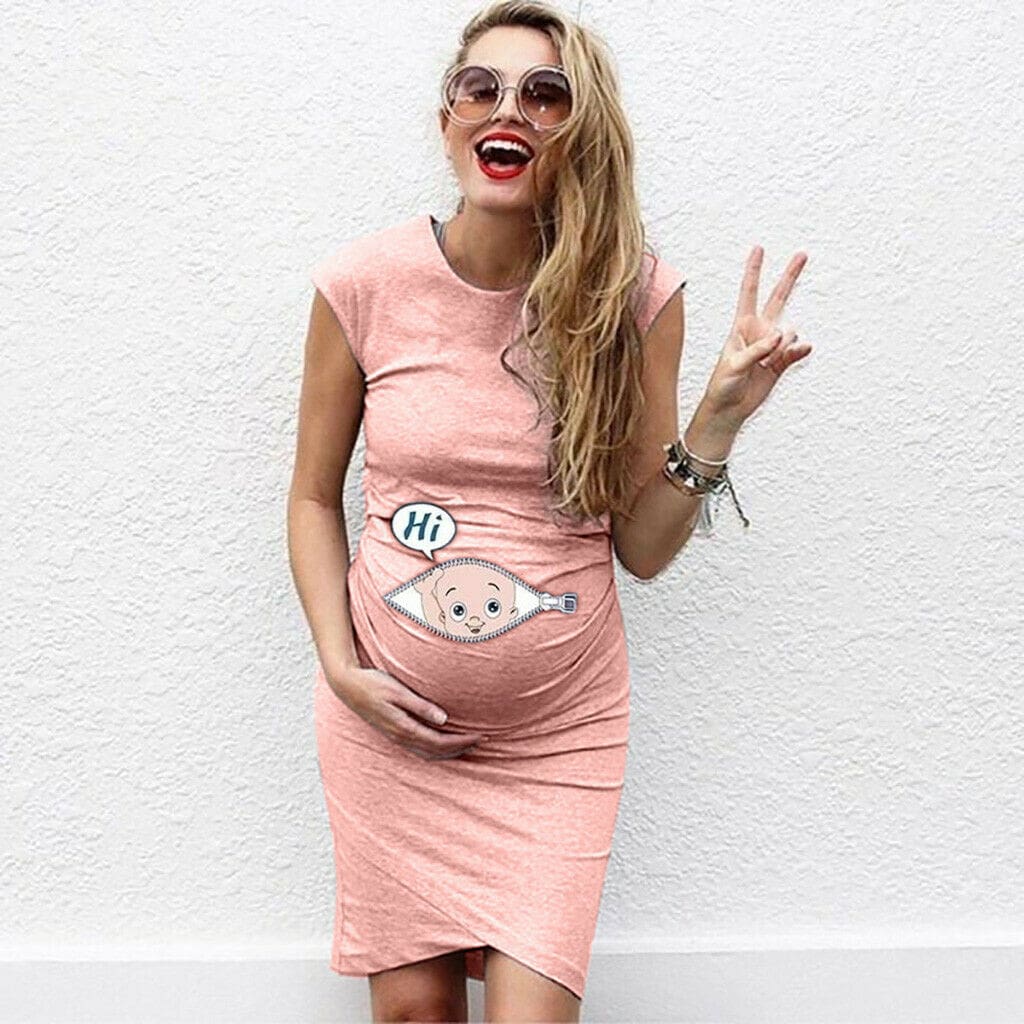 Fashion Women Sleeveless Pregnant Maternity Bodycon Comfy Dress Nursing Pregnancy Breastfeeding Casual Dress